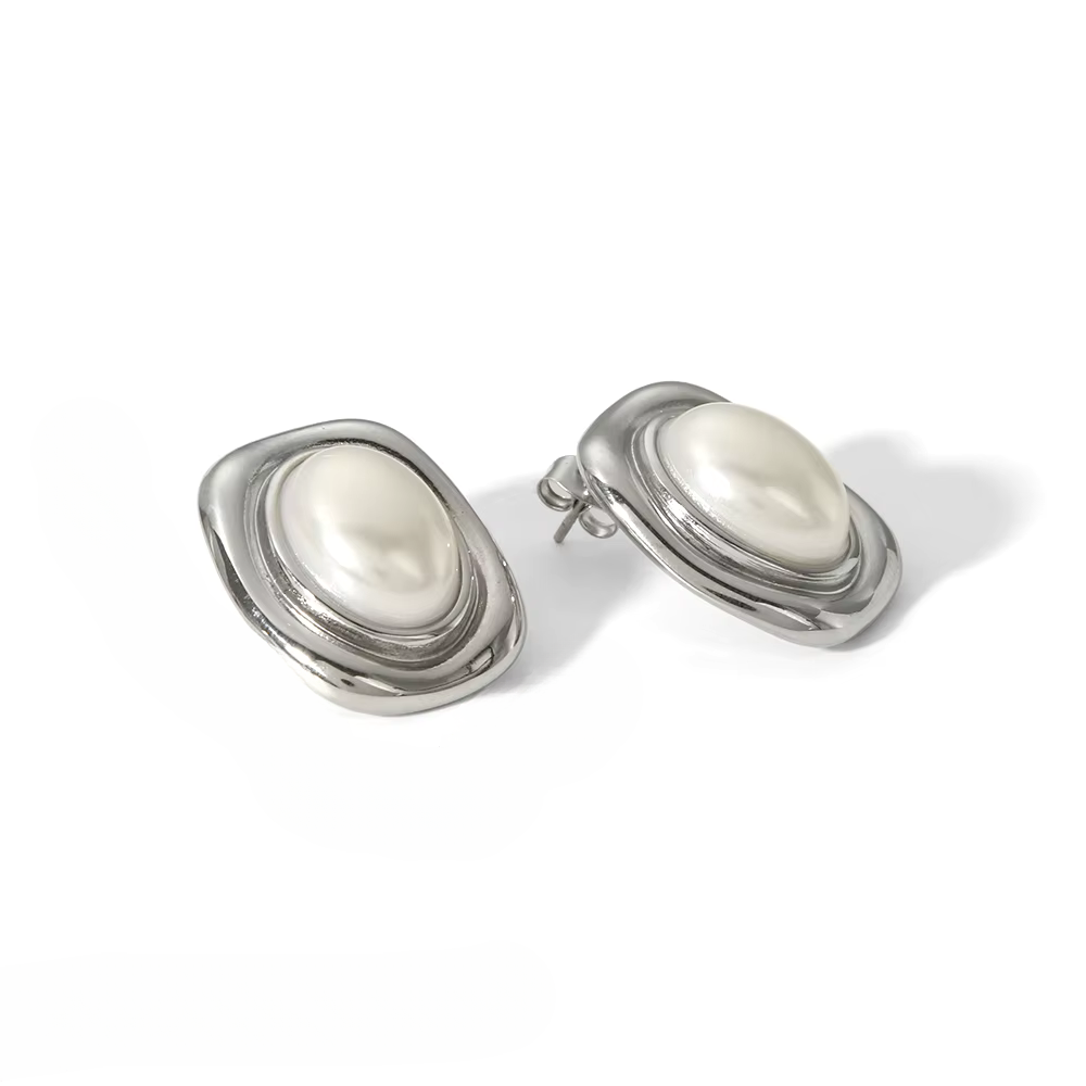 Boucles d’Oreilles en pierre naturelle Œil-de-Tigre plaqué or 18K