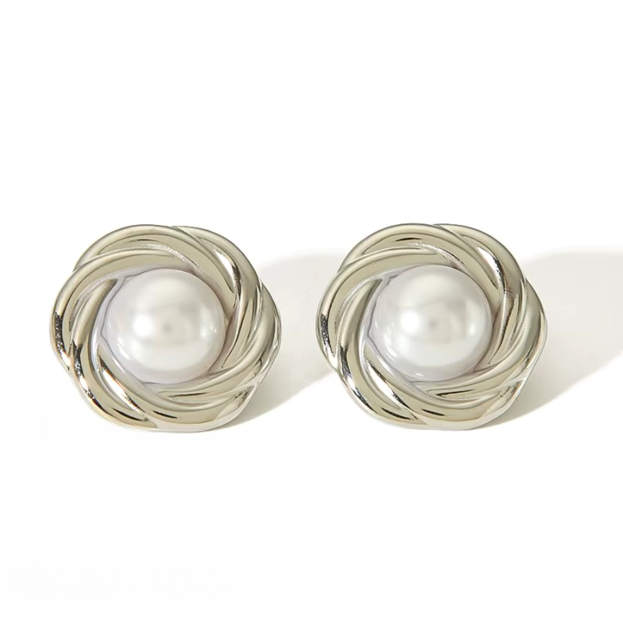 Boucles d’Oreilles en pierre naturelle Œil-de-Tigre plaqué or 18K