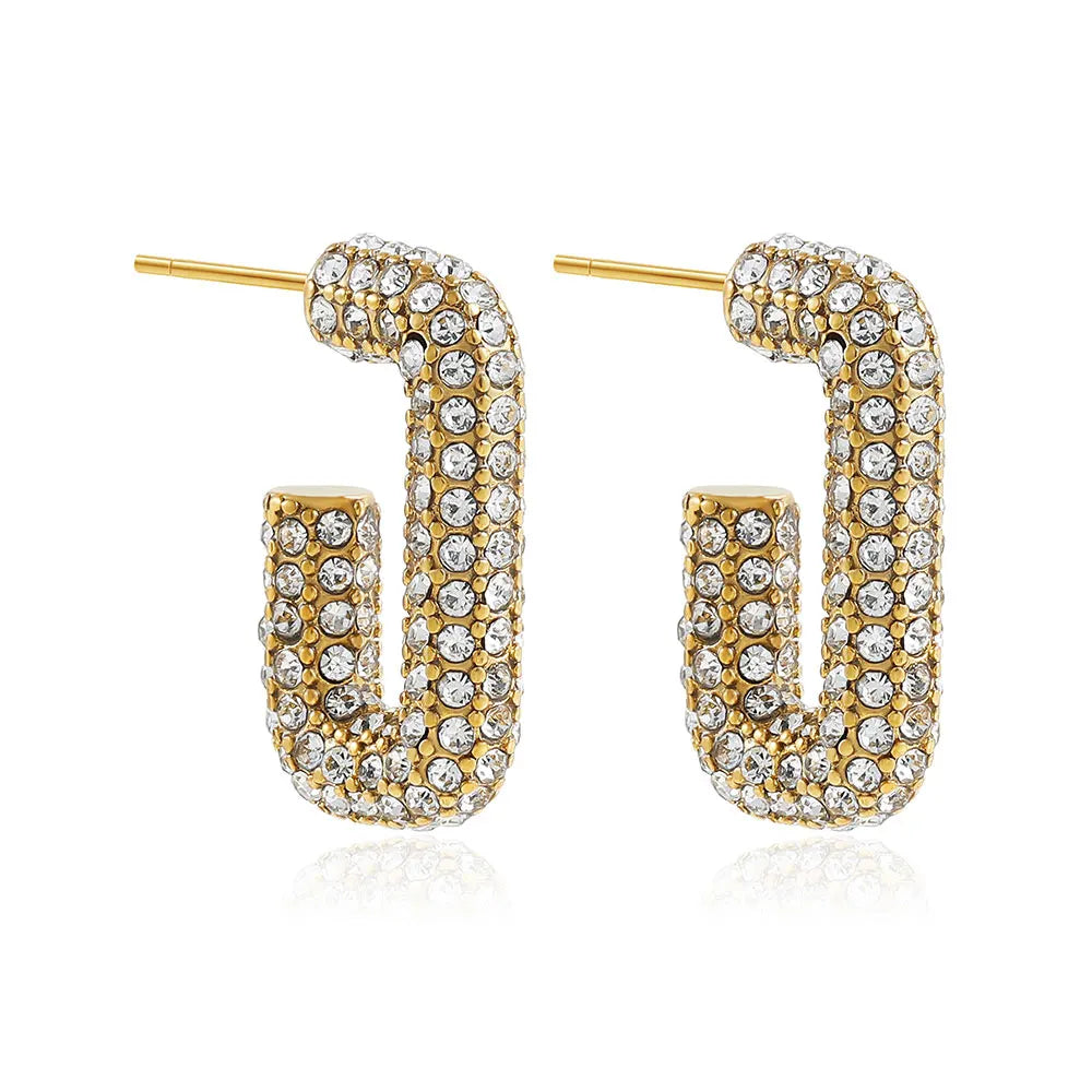 Boucles d’oreilles brillance dorée & éclat diamanté