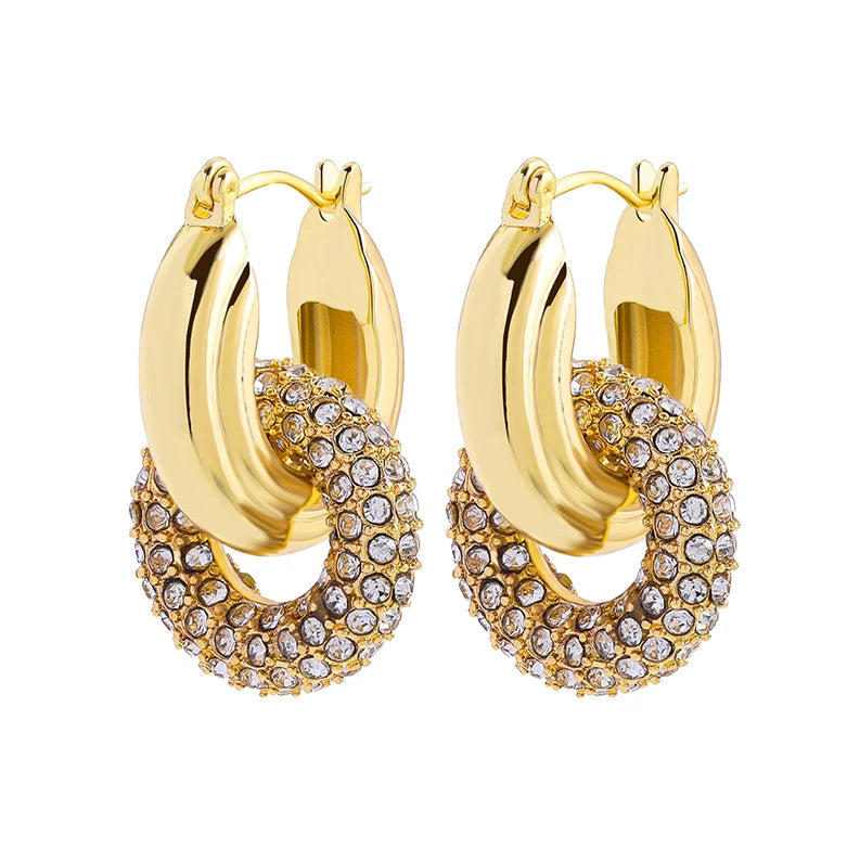 Boucles d’oreilles brillance dorée & éclat diamanté