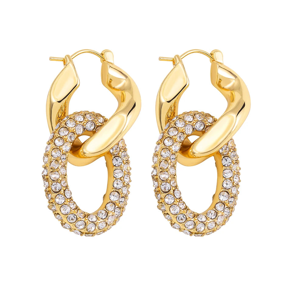 Boucles d’oreilles brillance dorée & éclat diamanté