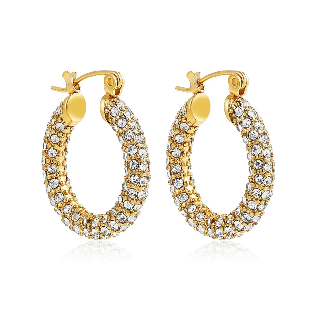 Boucles d’oreilles brillance dorée & éclat diamanté
