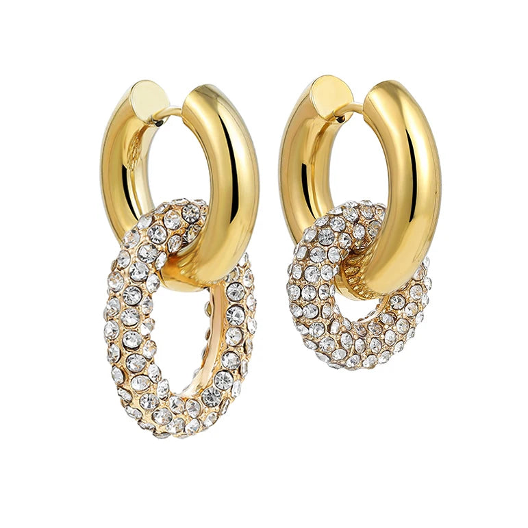 Boucles d’oreilles brillance dorée & éclat diamanté
