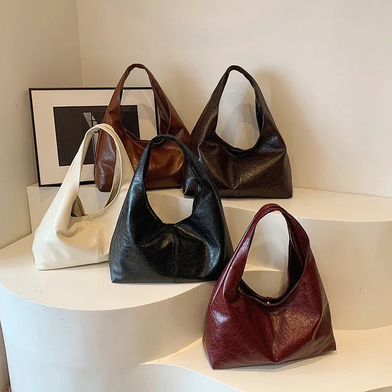 Sac à main effet cuir casual bordeaux