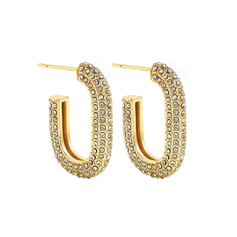 Boucles d’oreilles brillance dorée & éclat diamanté